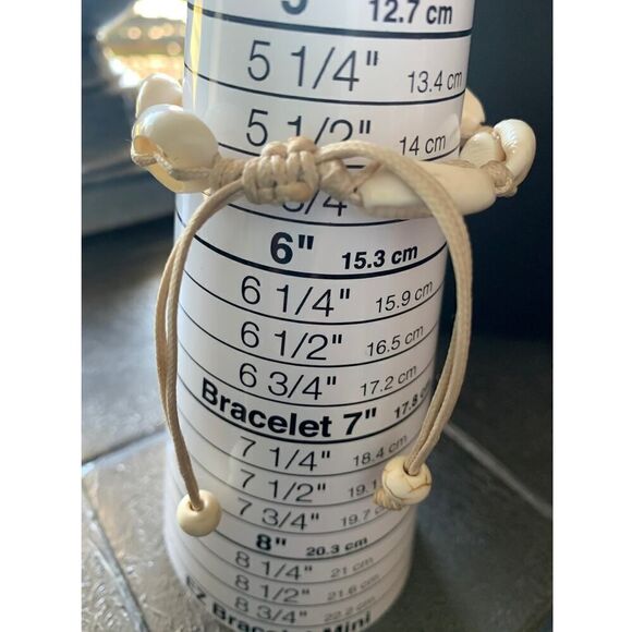 Vintage Seashell and Beaded Hope bracelet, SET of 2, in Silver tone, Unmarked - Picture 3 of 4